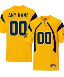 Custom WVU Jersey Name Number Yellow College Football Style 2