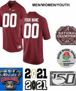 Customized Alabama Jersey Name and Number College Football Jersey Red