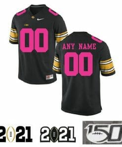Customized Iowa Hawkeyes Jersey Name and Number NCAA Football Pink Black