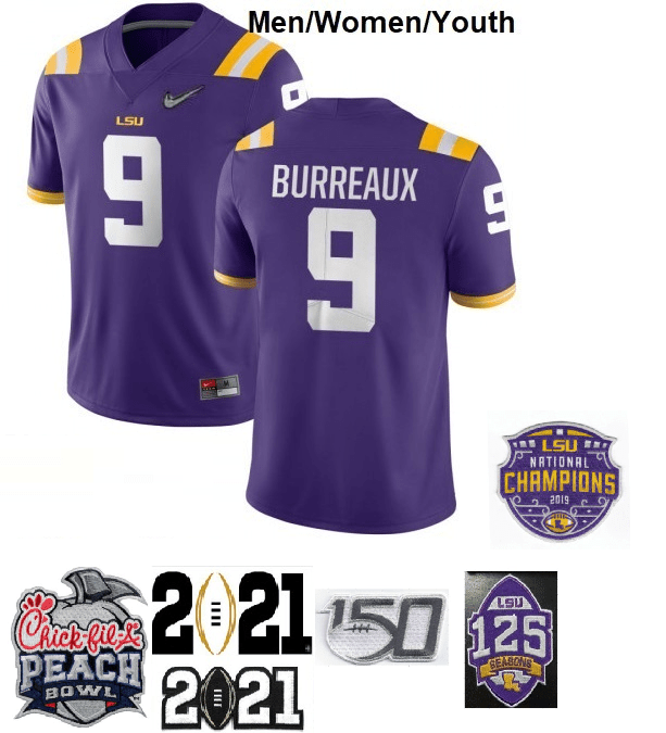 LSU Joe Burreaux Jersey #9 NCAA College Football Purple Diamond Quest, Top Smart Design LSU Joe Burreaux Jersey #9 NCAA College Football Purple Diamond Quest, Top Smart Design