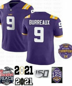 LSU Tigers #9 Joe Burreaux Jersey NCAA Football Jerseys Purple