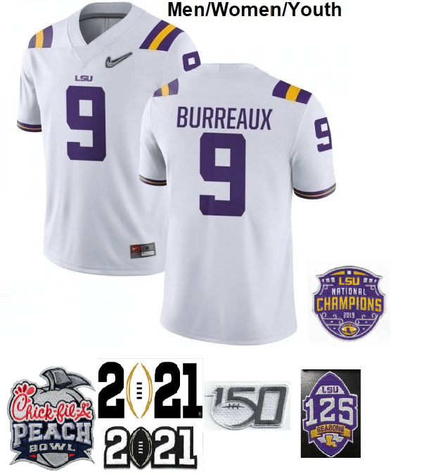 Joe Burreaux LSU Jersey #9 NCAA Football White Diamond Quest, Top Smart Design Joe Burreaux LSU Jersey #9 NCAA Football White Diamond Quest, Top Smart Design