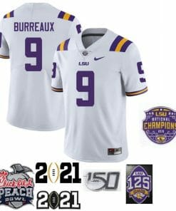 Joe Burreaux Jersey LSU Tigers #9 NCAA College Football White