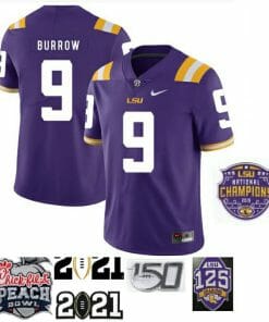 LSU Tigers #9 Joe Burrow Football Jersey Purple