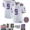 Joe Burrow LSU Jersey #9 Stiched NCAA College Football Purple, Top Smart Design Joe Burrow LSU Jersey #9 Stiched NCAA College Football Purple, Top Smart Design