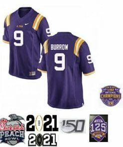 LSU Tigers Burrow Jersey #9 NCAA College Football Purple