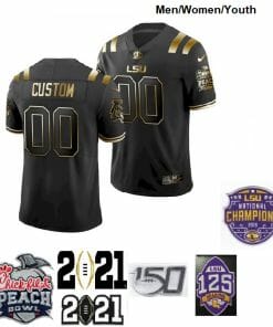 Custom LSU Football Jersey Name and Number NCAA Football Jerseys Black
