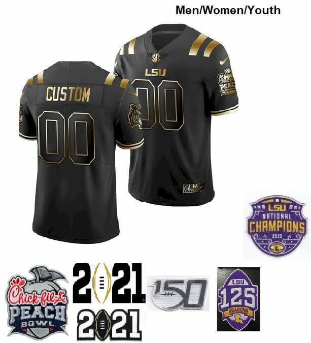Custom LSU Football Jersey Name and Number NCAA Football Jerseys Black, Top Smart Design Custom LSU Football Jersey Name and Number NCAA Football Jerseys Black, Top Smart Design
