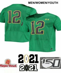 Notre Dame Fighting Irish #12 NO NAME NCAA Football Jersey Green