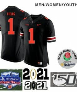 Ohio State Buckeyes #1 Justin Fields College NCAA Football Black Jersey