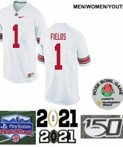 Ohio State Buckeyes #1 Justin Fields College NCAA Football Jersey White