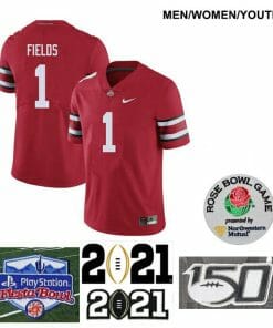 Ohio State Buckeyes #1 Justin Fields College NCAA Football Red Jersey