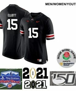 Ohio State Buckeyes #15 Ezekiel Elliott NCAA College Football Jersey Black