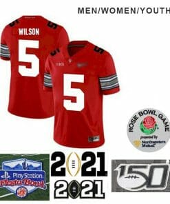 Ohio State Buckeyes #5 Garrett Wilson NCAA Football Jersey Red