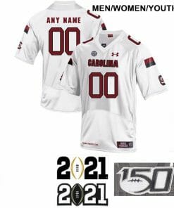 Custom Gamecocks Jersey Name and Number NCAA Football White