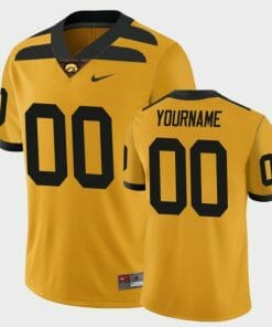 Custom Iowa Jersey Name and Number Gold College Football Alternate Game Jersey