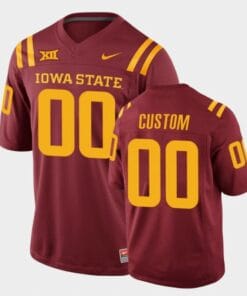 Personalized Iowa State Football Jersey Name and Number Cardinal College Replica