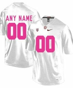 Stanford Cardinals Custom Jersey Name And Number College Football White Pink