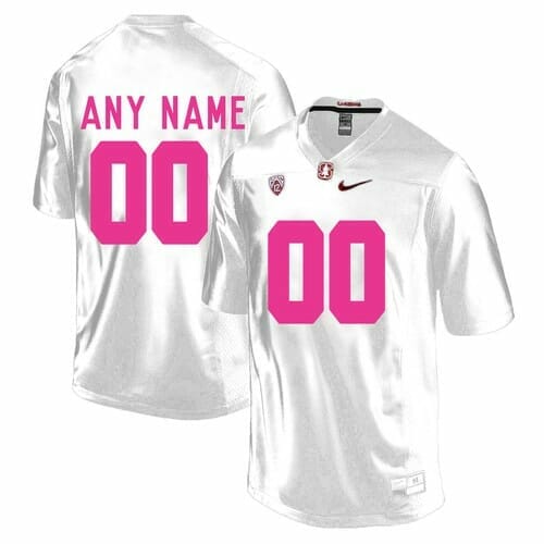 Stanford Cardinals Custom Jersey Name And Number College Football White Pink, Top Smart Design Stanford Cardinals Custom Jersey Name And Number College Football White Pink, Top Smart Design