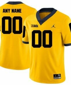 Wolverines Personalized Jersey Name and Nunber NCAA College Football Yellow