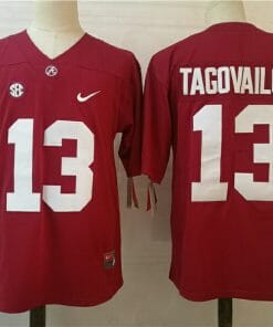 Alabama Crimson Tide #13 Tua Tagovailoa College Football Jersey Red