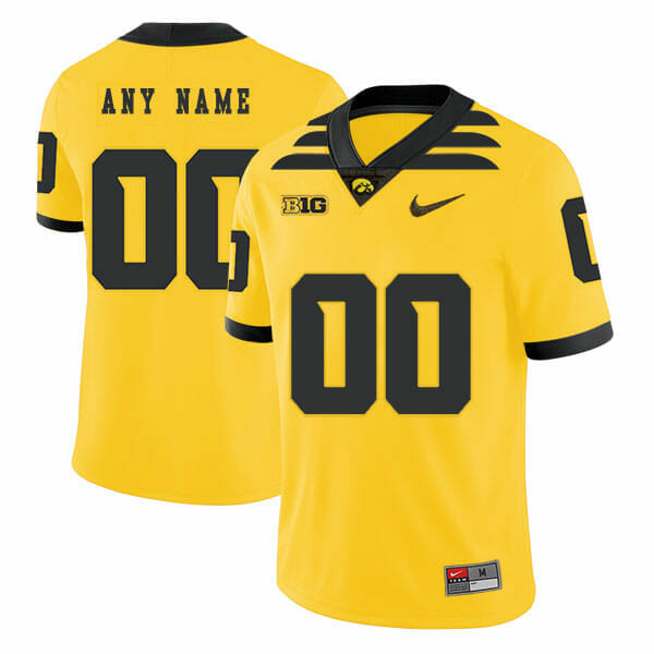 Iowa Hawkeyes Custom Jersey Name and Number College Football Jersey Yellow, Top Smart Design Iowa Hawkeyes Custom Jersey Name and Number College Football Jersey Yellow, Top Smart Design