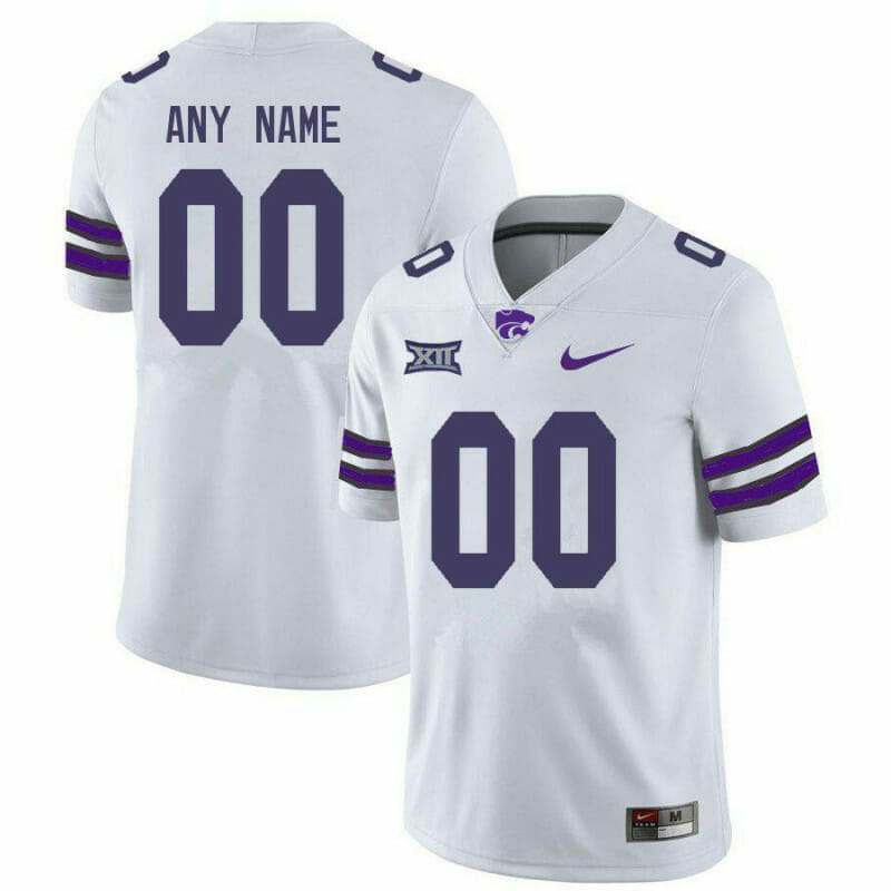 Kansas State Custom Jersey Name Number NCAA Football White, Top Smart Design Kansas State Custom Jersey Name Number NCAA Football White, Top Smart Design