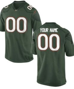 Custom Miami Hurricanes Football Jersey Name and Number College Green