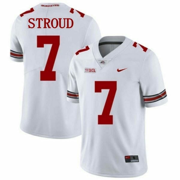 Ohio State Stroud Jersey #7 NCAA College Football White, Top Smart Design Ohio State Stroud Jersey #7 NCAA College Football White, Top Smart Design
