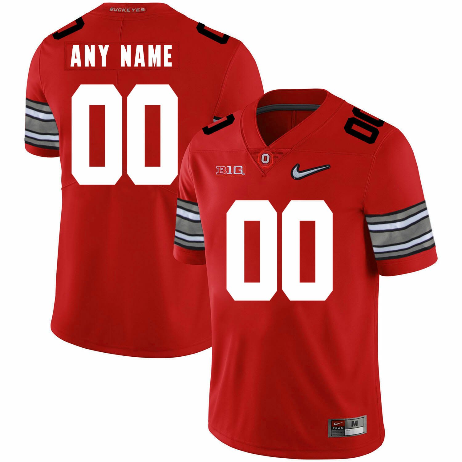 Custom Ohio State Football Jersey Name and Number Diamond Patch Red 1 Custom Ohio State Football Jersey Name and Number Diamond Patch Red