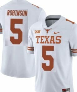 Texas Longhorns #5 Bijan Robinson Jersey Football Jerseys White XII Patch
