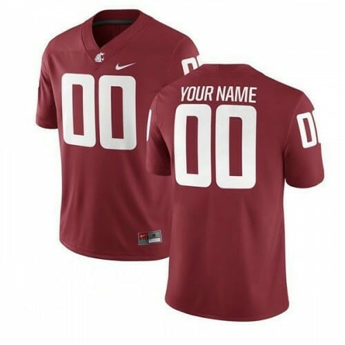 Custom Washington State Cougars Jersey Name And Number College Football Scarlet, Top Smart Design Custom Washington State Cougars Jersey Name And Number College Football Scarlet, Top Smart Design