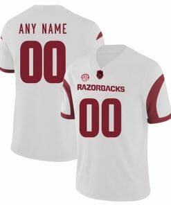 Custom Arkansas Razorbacks Jersey Name and Number Football Stitched White