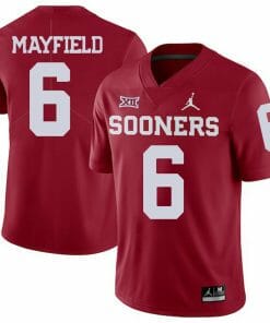 Oklahoma Sooners #6 Baker Mayfield Football Jersey Dark Red