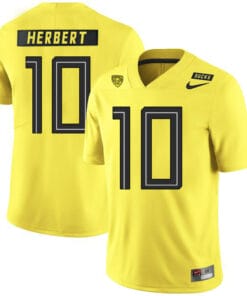 Oregon Ducks #10 Justin Herbert College Football Jersey Yellow