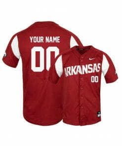 Custom Arkansas Razorbacks Jersey NCAA Baseball White Red Elite