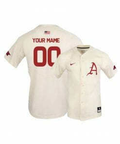 Custom Arkansas Razorbacks Jersey NCAA Baseball White Elite