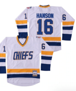 Charleston Chiefs #16 Hanson Brothers Slapshot White Hockey Jersey