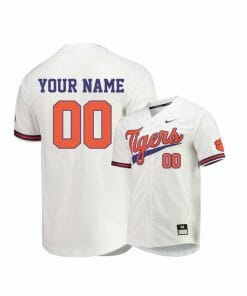Custom Clemson Tigers Jersey College Baseball White Elite
