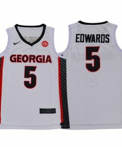 Georgia Bulldogs #5 Anthony Edwards NCAA Basketball Jersey Red Black White