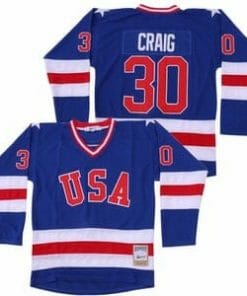 Jim Craig #30 Team Usa Miracle On Ice Hockey Jersey Blue
