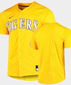 Custom LSU Tigers Jersey Name Number College Baseball Elite Gold