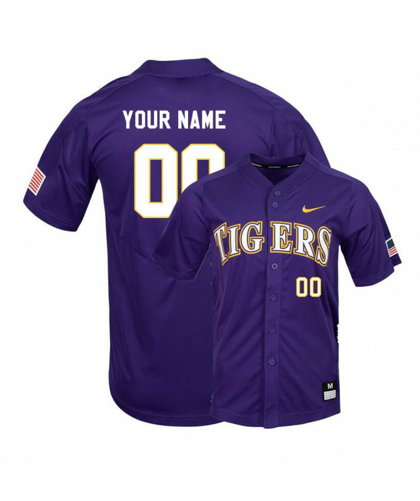 Custom LSU Tigers Jersey Name and Number College Baseball Purple Elite, Top Smart Design Custom LSU Tigers Jersey Name and Number College Baseball Purple Elite, Top Smart Design