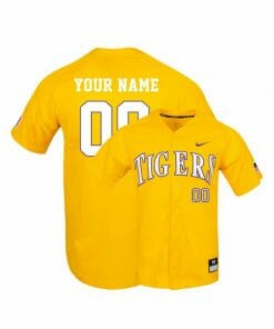 Custom LSU Tigers Jersey Name and Number College Baseball Yellow Elite