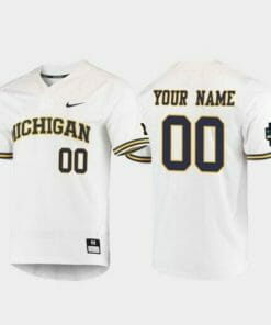 Custom Michigan Wolverines Jersey Name and Number White 2019 Ncaa Baseball College World Series