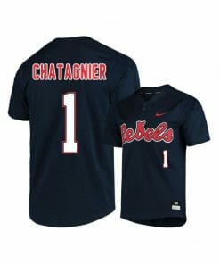 Ole Miss Rebels 1 Peyton Chatagnier Black College Baseball Jersey