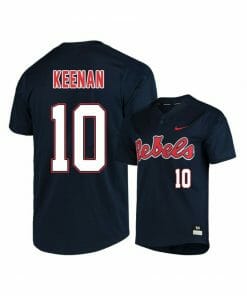 Ole Miss Rebels 10 Tyler Keenan Black College Baseball Jersey