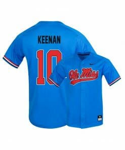 Ole Miss Rebels 10 Tyler Keenan Blue College Baseball Jersey