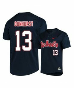 Ole Miss Rebels 13 Hayden Dunhurst Black College Baseball Jersey