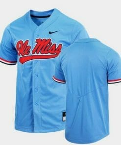 Custom Ole Miss Rebels Jersey Name Number College Baseball Blue